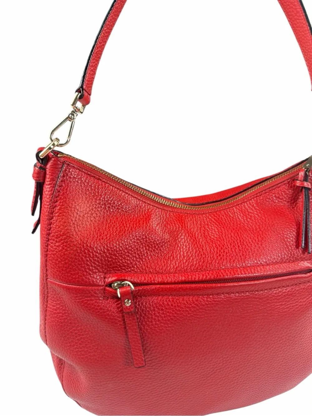KATE SPADE Jackson Street Mylie Red Pebble Leather Hobo Bag